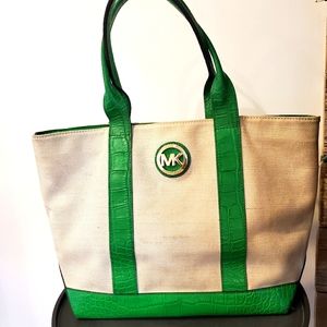 Michael kors canvas and leather purse